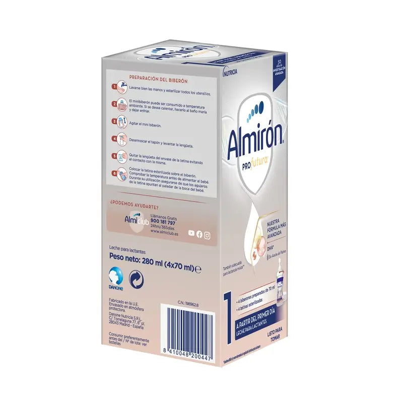 Almirón Profutura 1 Mini fľašky, 4 x 70 ml, 280 ml