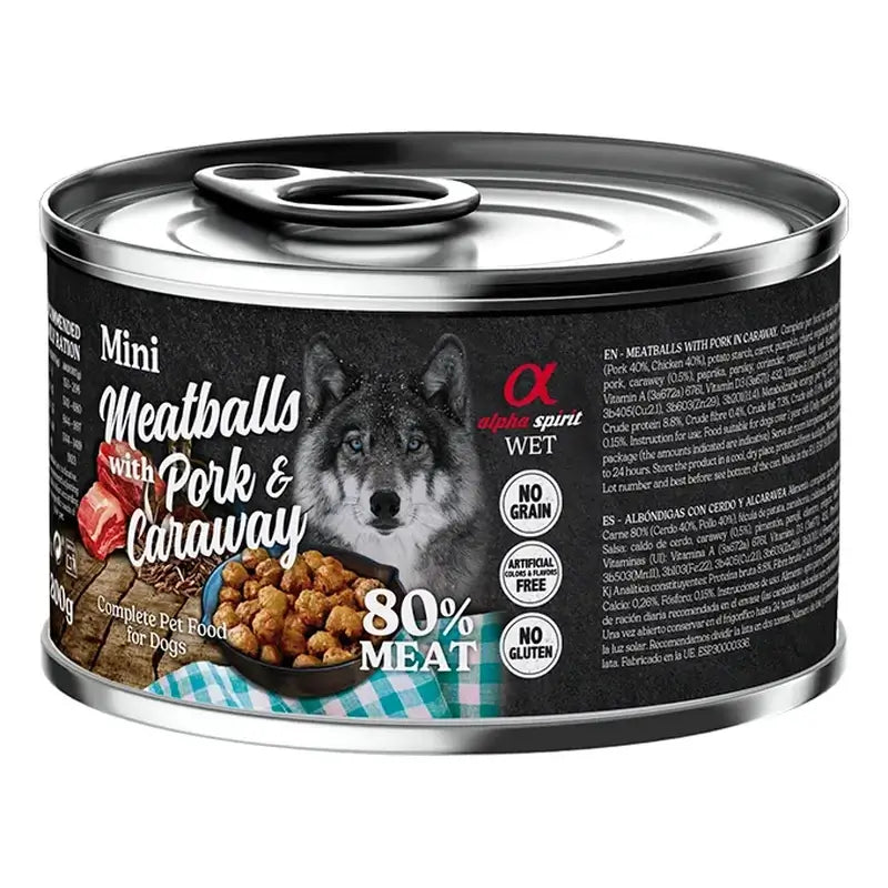 Alpha Spirit Pork Meatballs with Caraway, 6 x 200 g