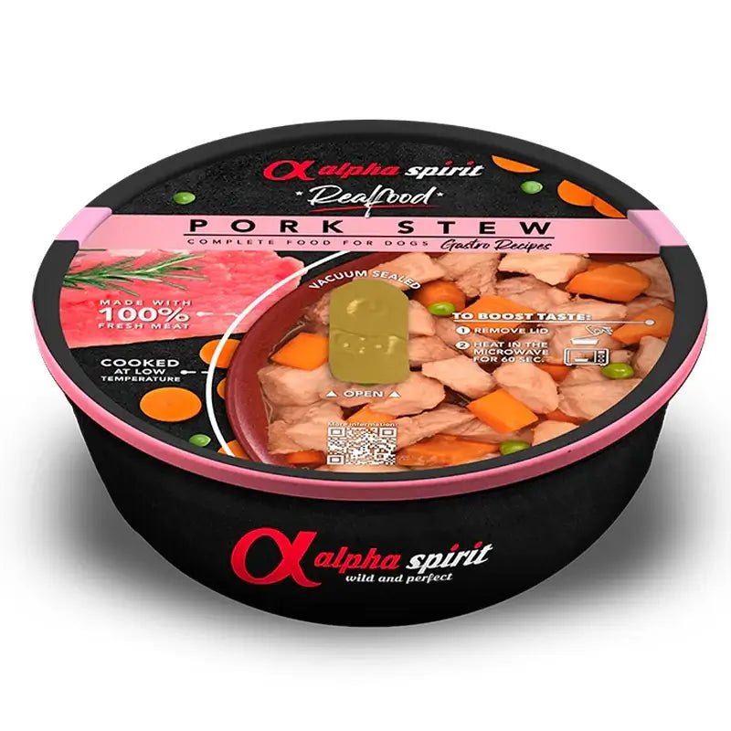Alpha Spirit Canine Realfood Pork Stew, 9 x 280 g