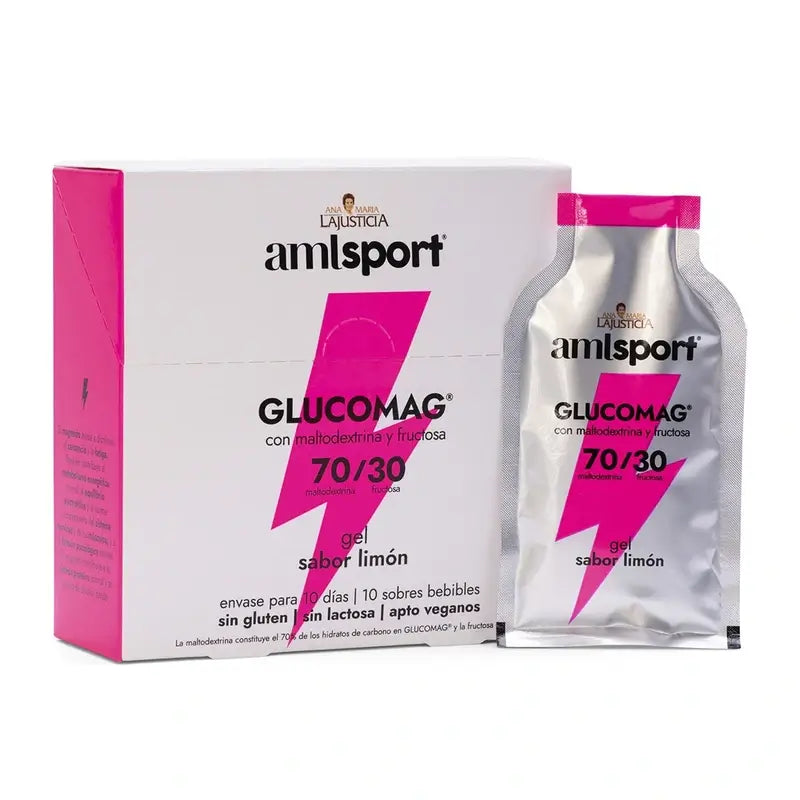 AML SPORT Glucomag 70/30 gél s citrónovou príchuťou, 10 vrecúšok po 30 ml 