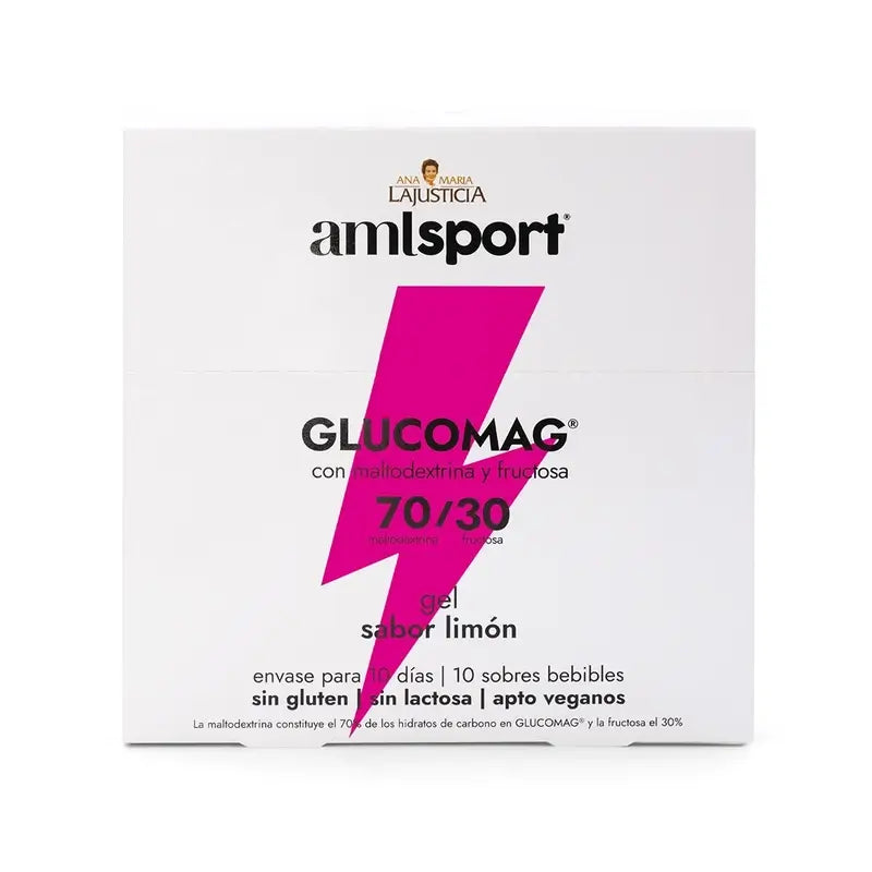 AML SPORT Glucomag 70/30 gél s citrónovou príchuťou, 10 vrecúšok po 30 ml 