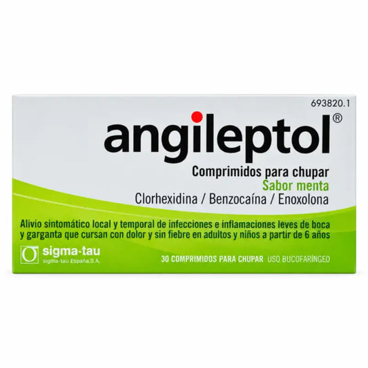 Angileptol s príchuťou mäty, 30 pastiliek na cmúľanie
