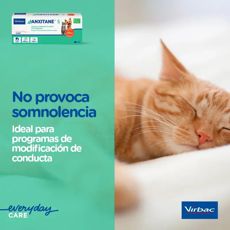 Virbac Anxitane S, 30 upokojujúcich tabliet pre mačky a psov s hmotnosťou 0 – 10 kg