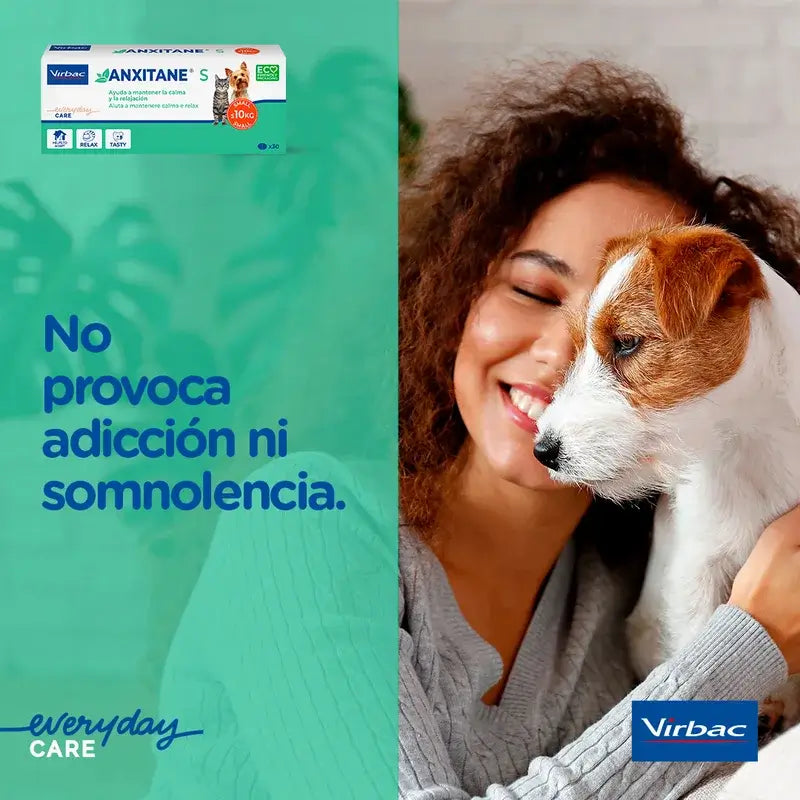 Virbac Anxitane S, 30 upokojujúcich tabliet pre mačky a psov s hmotnosťou 0 – 10 kg