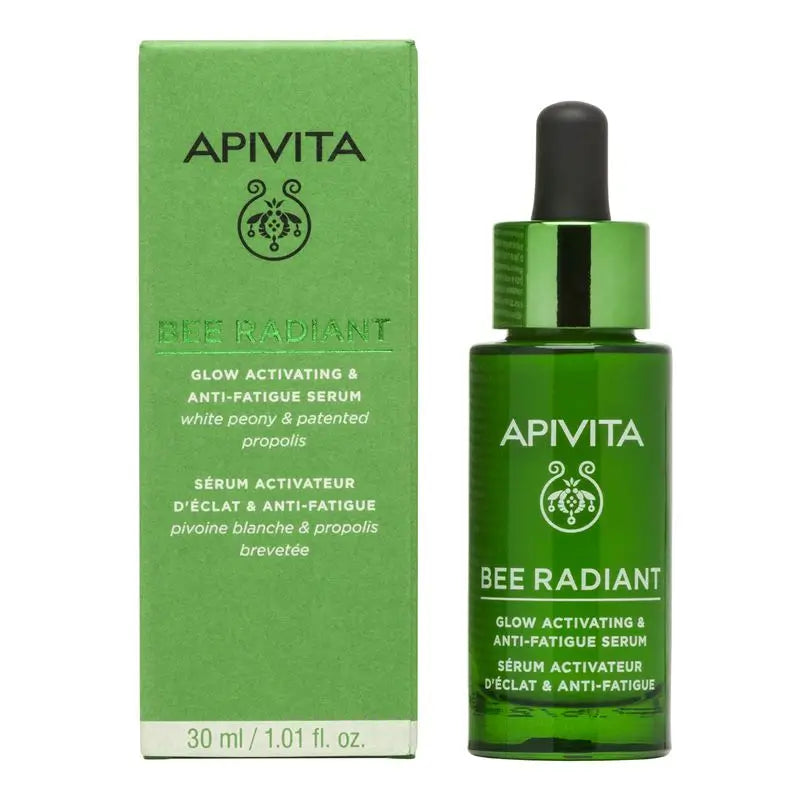 APIVITA Bee Radiant – sérum pre žiarivú pleť a proti únave s bielou pivóniou a patentovaným propolisom