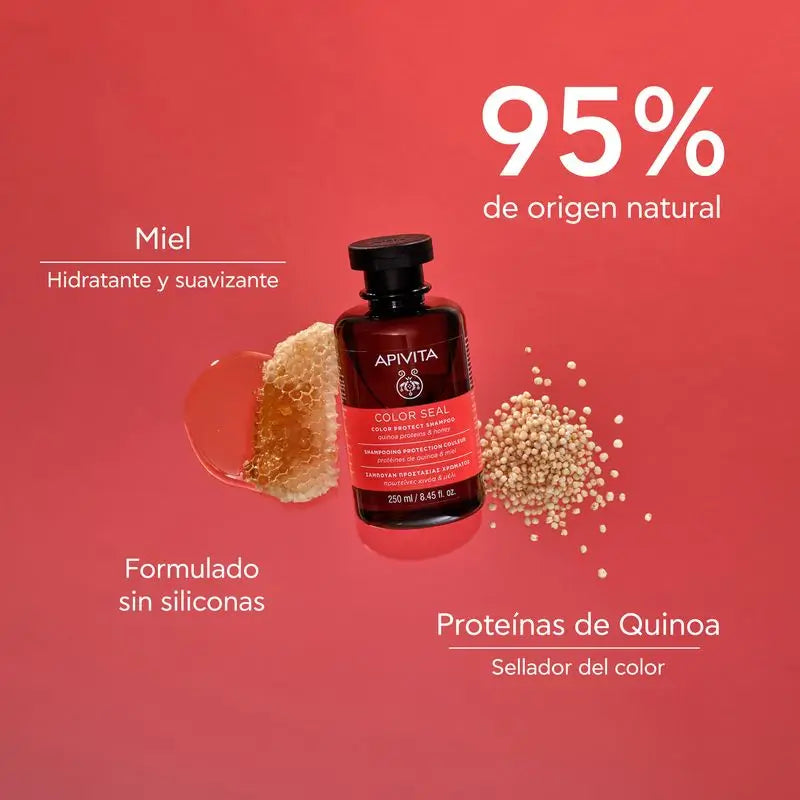 Apivita Šampón na fixáciu farby s quinou a medom, 250 ml