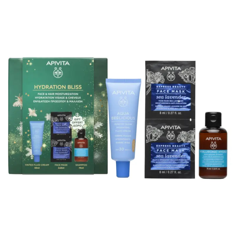 Apivita Sada Aqua Beelicious Tónovací tekutý krém SPF 30, 40 + 75 + 2 × 8 ml