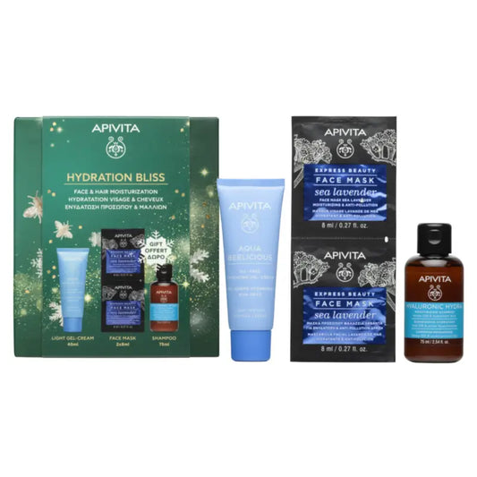 Apivita Sada Aqua Beelicious Krém bez obsahu oleja, 40 + 75 + 2*8 ml