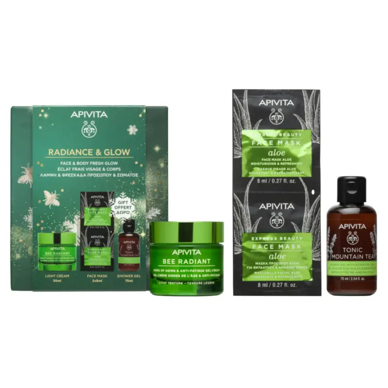 Apivita Darčeková sada Bee Radiant – ľahký krém, 50 + 2*8 + 75 ml