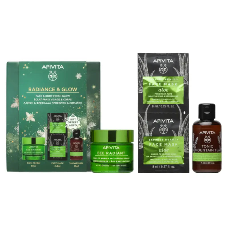 Apivita Sada Bee Radiant – výživný krém, 50 + 2*8 + 75 ml