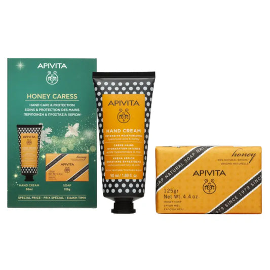 Apivita Sada: Intenzívny krém na ruky + medové mydlo, 50 + 125 ml