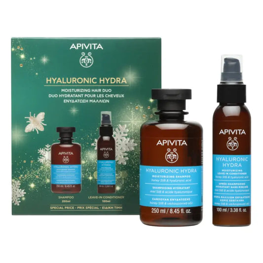 Apivita Sada Hyaluronic Hydra Šampón + Kondicionér bez oplachovania, 250 + 100 ml