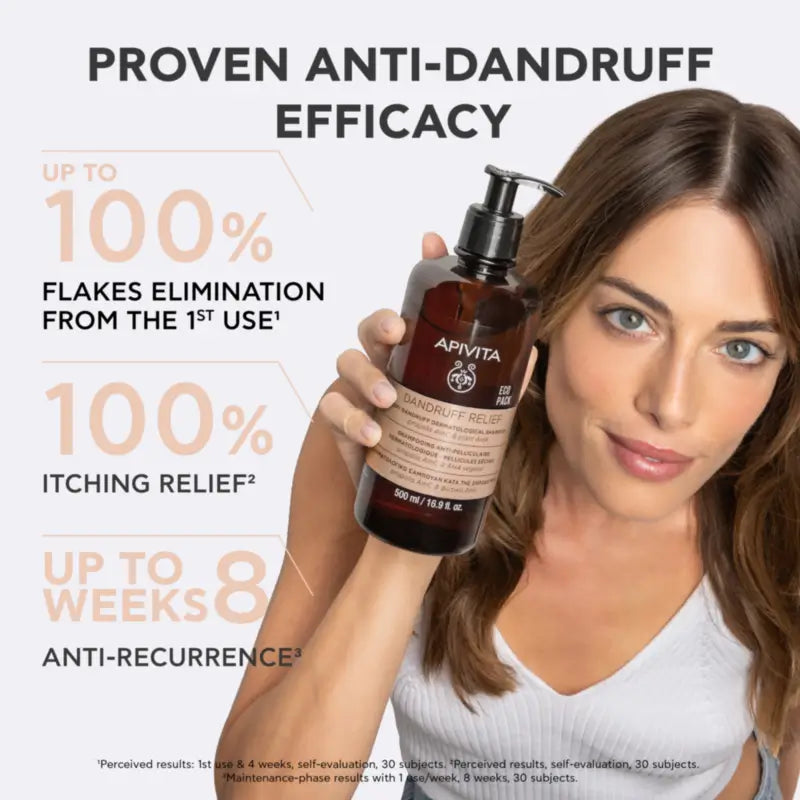 Apivita Ecopack – dermatologický šampón proti suchým lupinám, 500 ml