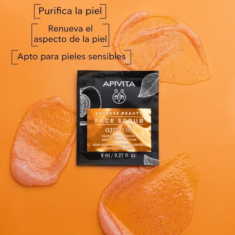 Apivita Express Beauty Peeling s marhuľou, 2x8 ml