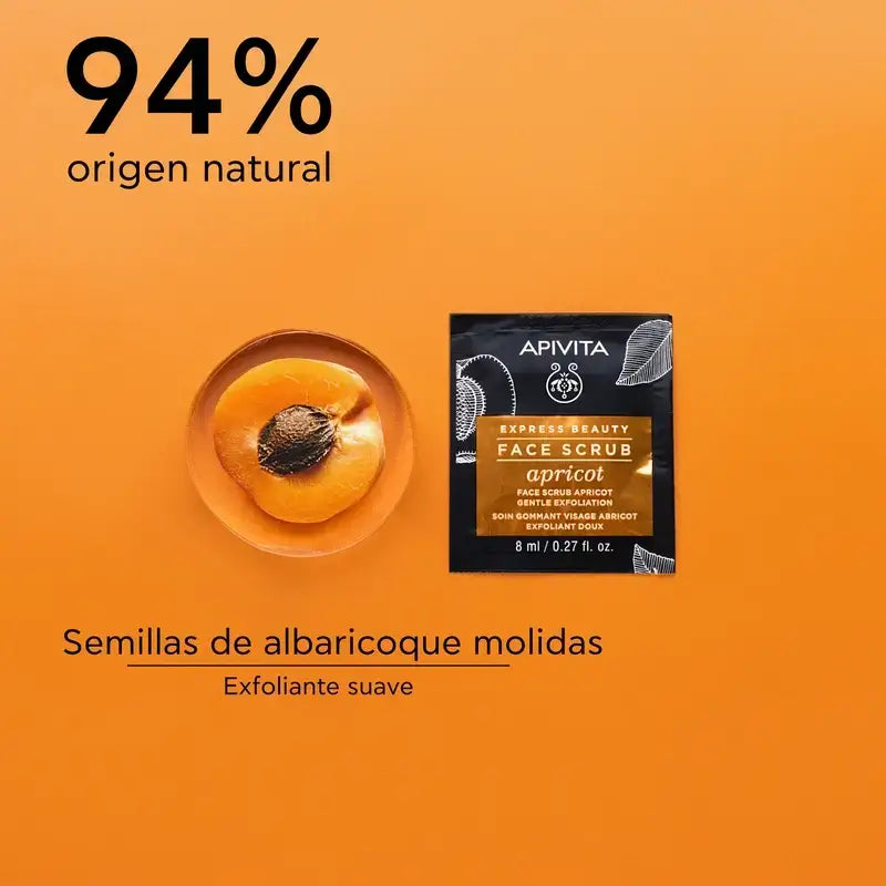 Apivita Express Beauty Peeling s marhuľou, 2x8 ml