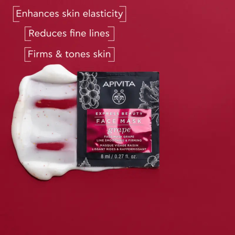 Apivita Express Beauty Pleťová maska z hrozna – proti vráskam, 2x8 ml