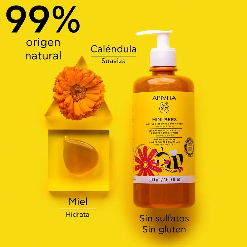 APIVITA Jemný detský gélový šampón, 500 ml