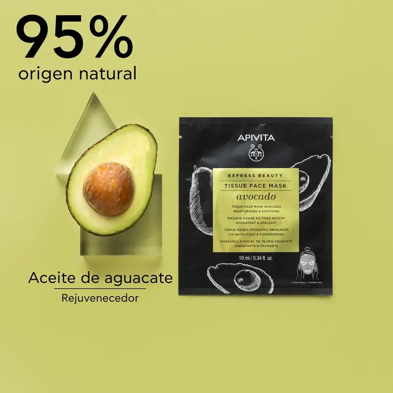APIVITA Express Beauty Hydratačná a upokojujúca maska s avokádom