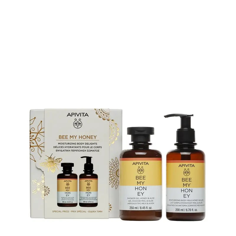 Apivita Promo Bee My Honey sprchový gél, 250 ml + telové mlieko, 200 ml 