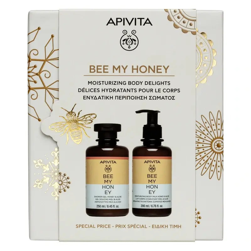 Apivita Promo Bee My Honey sprchový gél, 250 ml + telové mlieko, 200 ml 