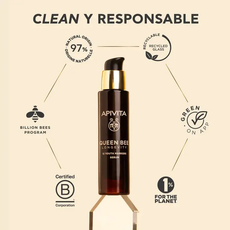 Apivita Queen Bee Longevity sérum s 12 zložkami pre mladosť, 30 ml