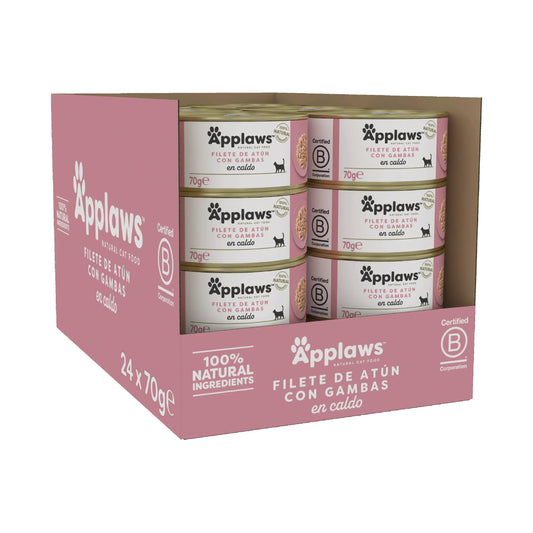 Applaws Cat – konzerva s tuniakom a krevetami, 24 × 70 g