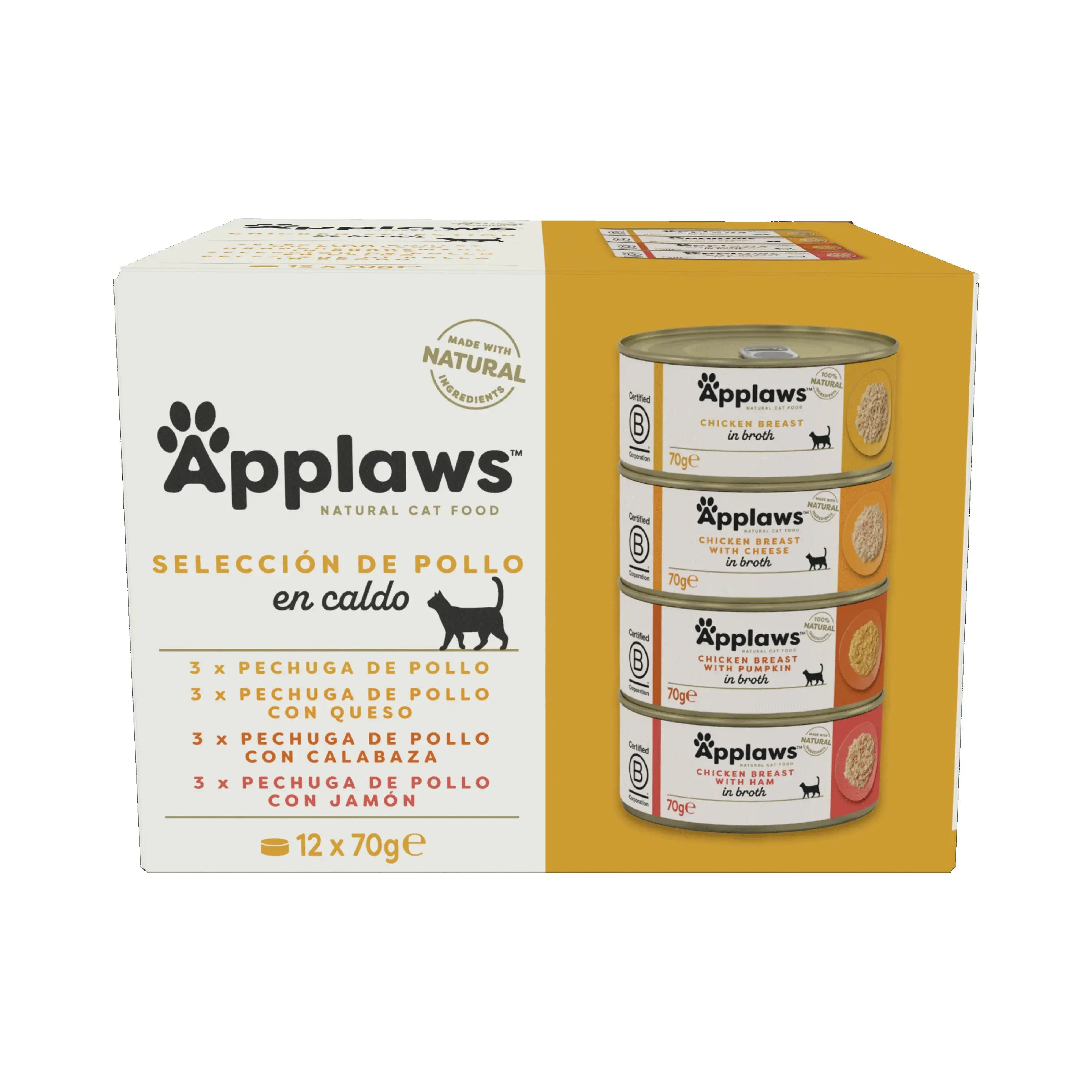 Applaws Cat – konzerva s kuracím mäsom, multipack 12 × 70 g 