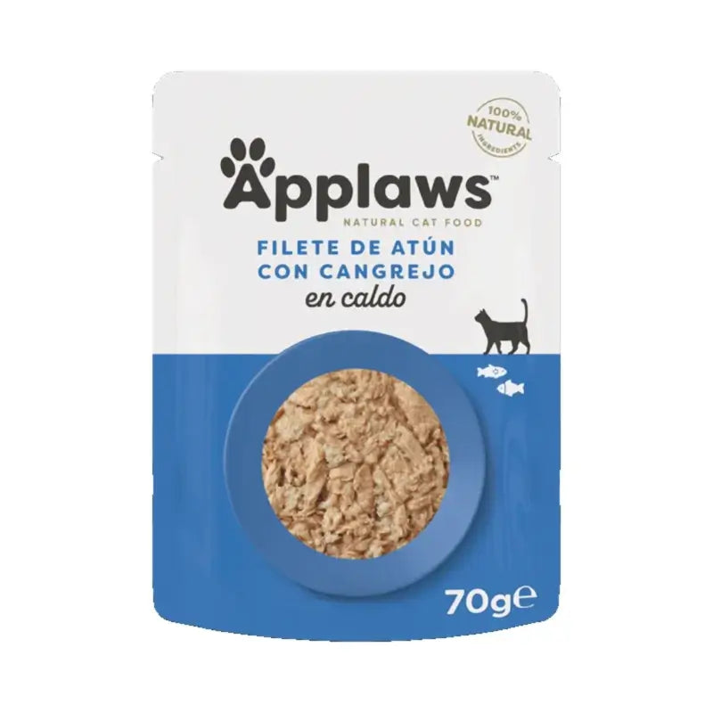 Applaws Cat – tuniak a krab v bujóne, 12 x 70 g