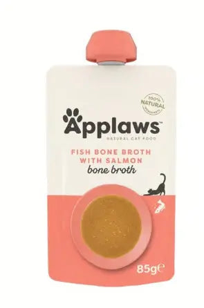 Applaws Cat – rybie kosti v bujóne s lososom, 12 x 85 g