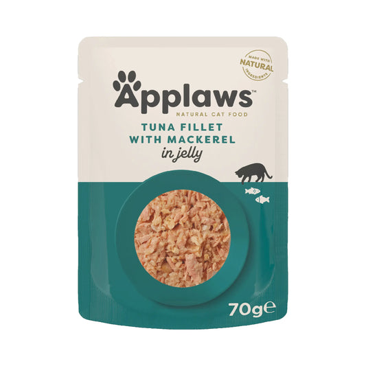 Applaws Cat – Tuniakové filé s makrelou v želatíne, 16 × 70 g