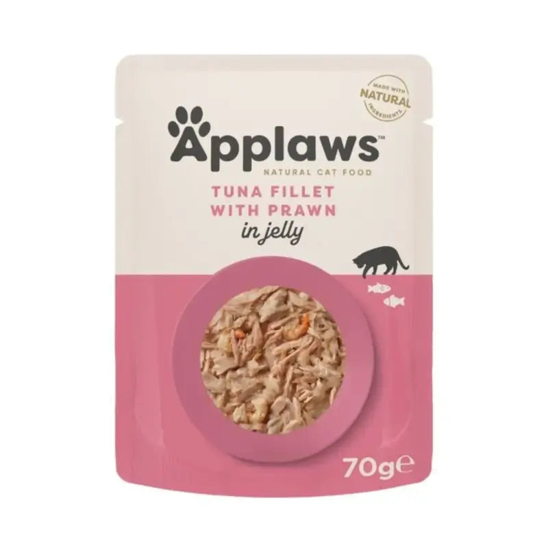 Applaws Cat – želé s tuniakom a krevetami, 16 x 70 g