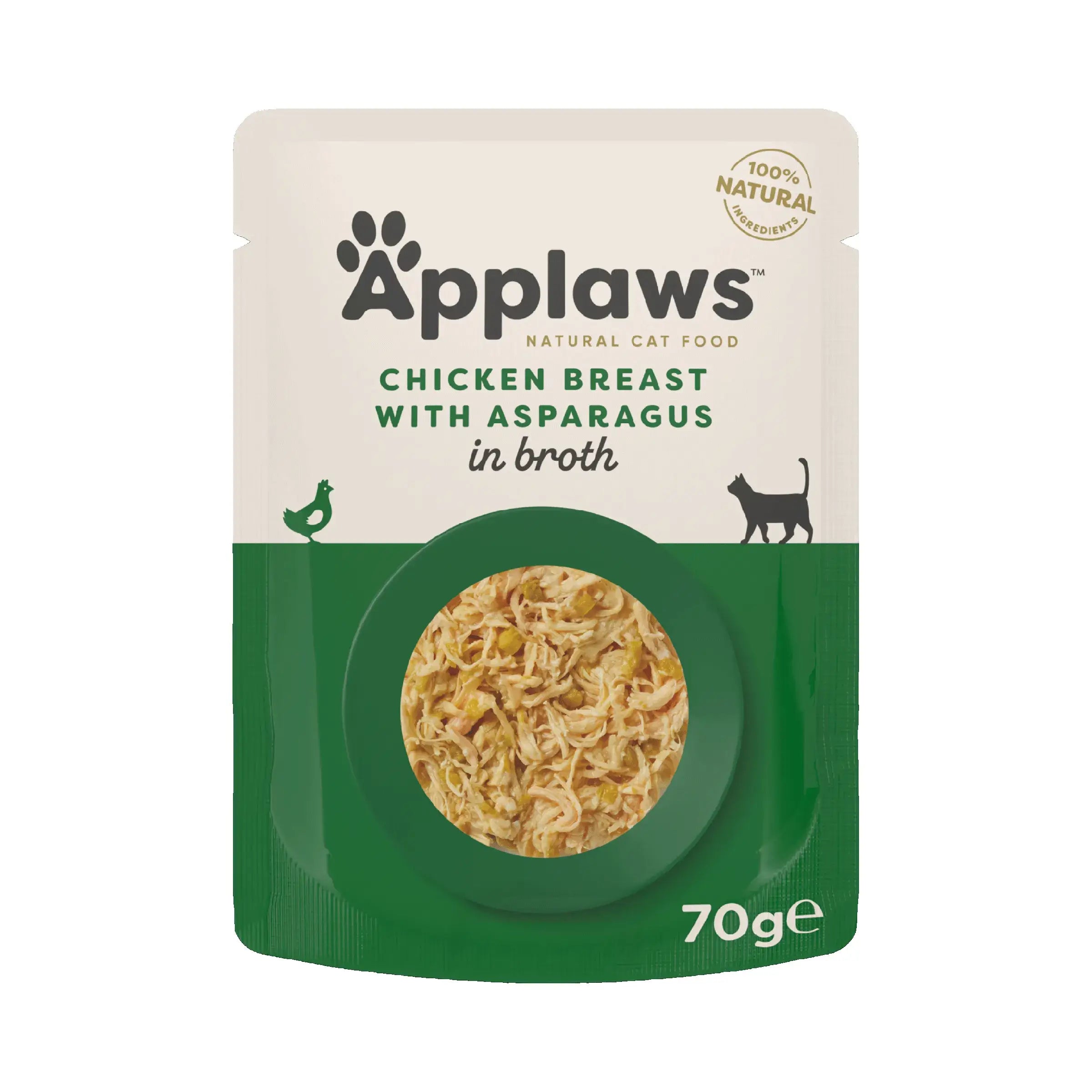 Applaws Cat – kuracie konzervy so špargľou, 12 x 70 g