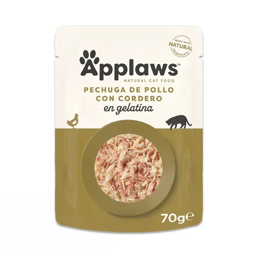 Applaws Cat – kuracie a jahňacie mäso v želatíne, 16 x 70 g