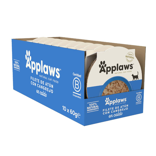 Applaws Cat – konzerva s tuniakom a krabom, 10 × 60 g