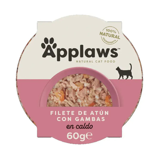 Applaws Cat – konzerva s filetami z tuniaka a krevietami, 10 × 60 g