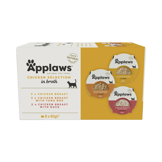 Applaws Cat Multipack konzervy „Selección“ s kuracím mäsom, 8 × 60