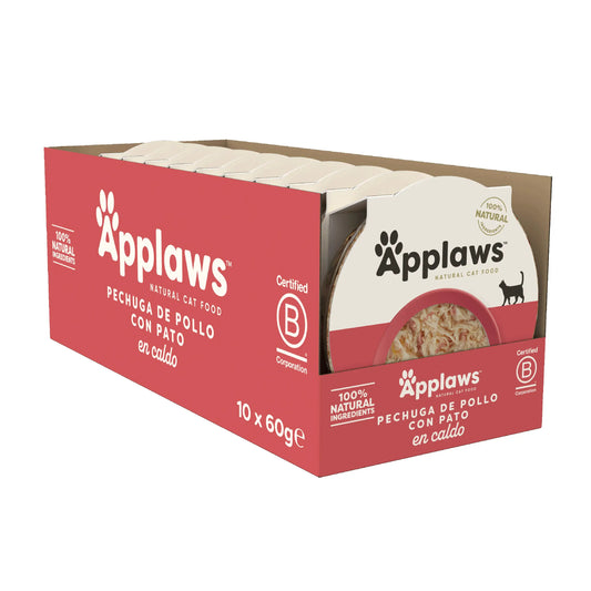 Applaws Cat – konzerva s kuracím a kačacím prsíčkom, 10 × 60 g