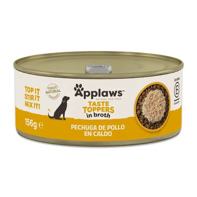 Applaws Dog – doplnok k jedlu v konzervách – kuracie mäso vo vývare, 12 × 156 g