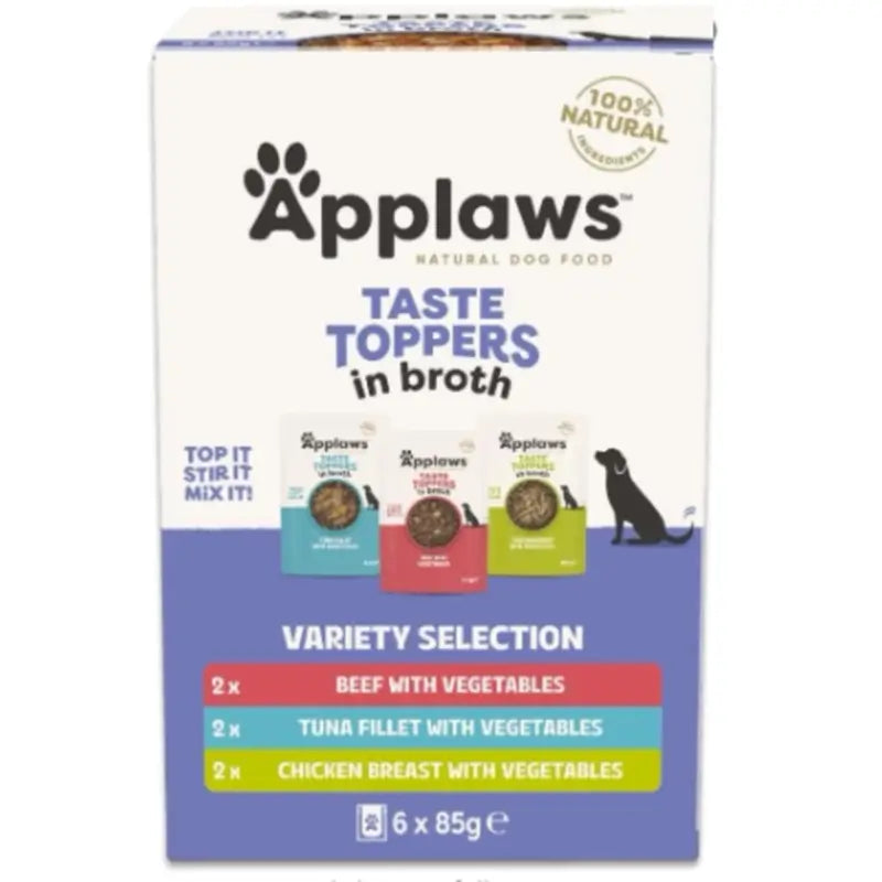 Applaws Dog – Topper – zmiešaný výber vývarov – multipack, 6 × 85 g
