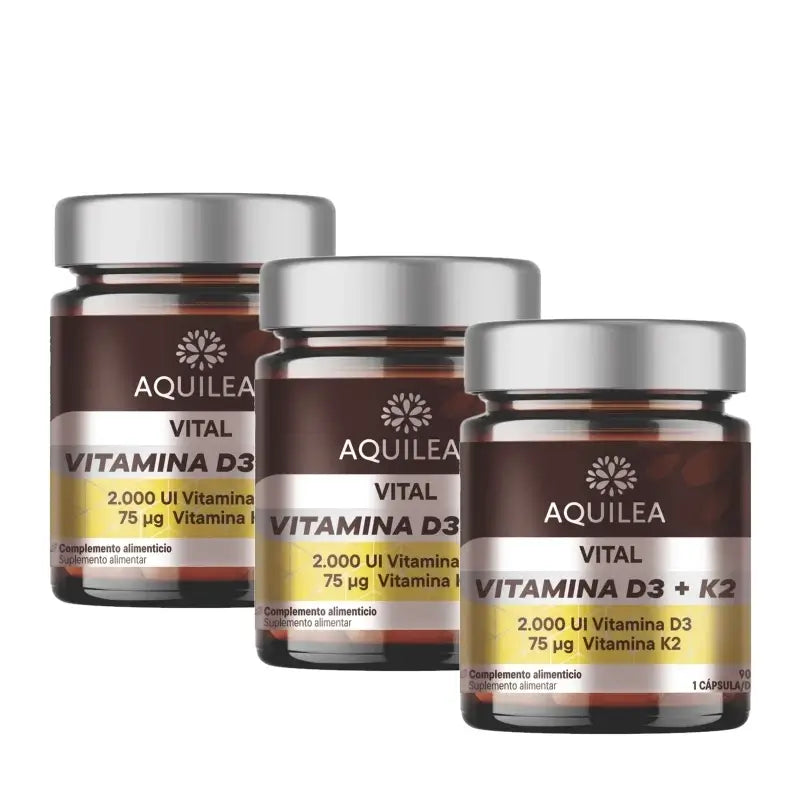 Aquilea Vital Vit D3+K2, 90 kapsúl, balenie po 3 kusoch