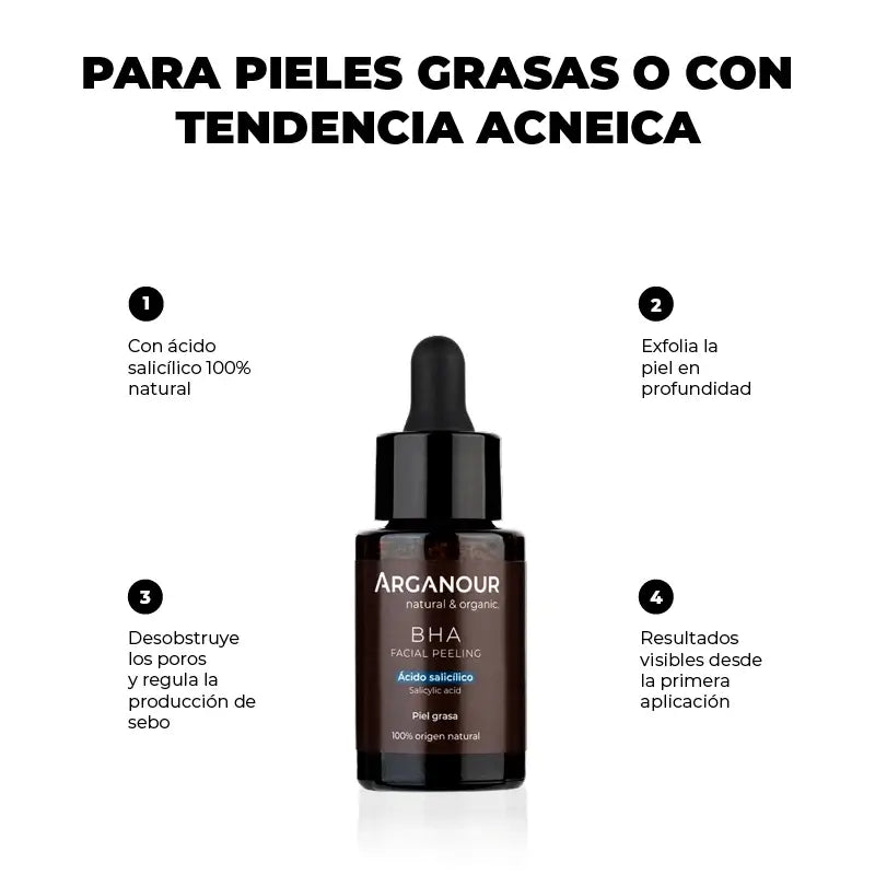 Arganour Pleťový peeling s kyselinou salicylovou (BHA), 30 ml
