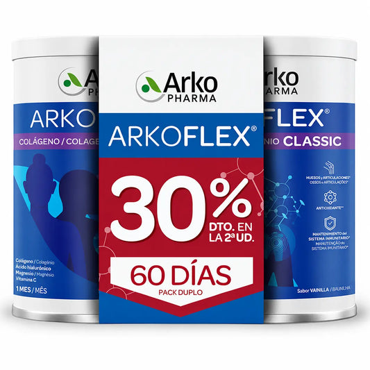 Arkoflex Kolagén Classic v prášku, balenie 2 × 360 g (2. balenie so zľavou 30 %), príchuť vanilka, 720 g