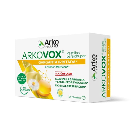 Arkovox pastilky s príchuťou medu a citróna, 24 kusov