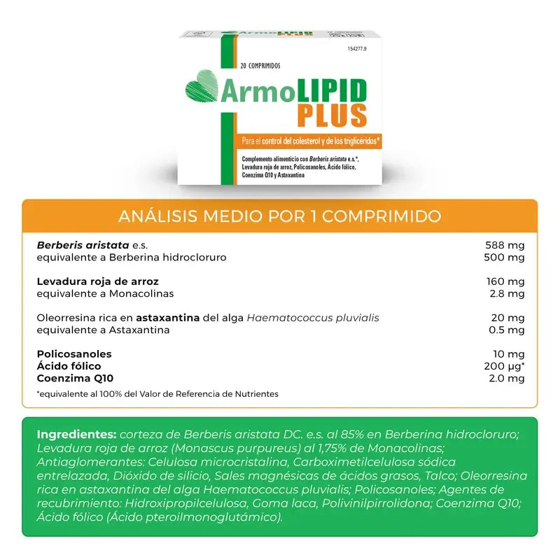 Armolipid Plus – regulácia hladiny cholesterolu a triglyceridov, 20 kapsúl