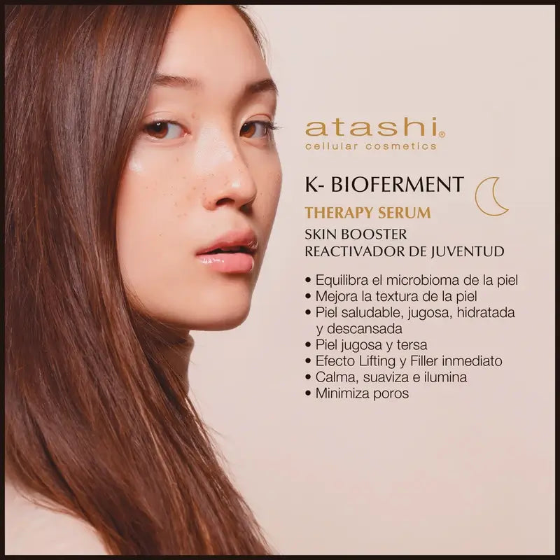 Atashi Rituálna sada K-Bioferment: sérum + revitalizujúci krém proti starnutiu + darček – jadeitový valček
