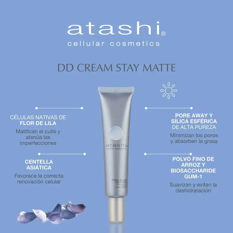 Atashi Fresh & Pure DD krém s matujúcim účinkom Stay Matte, stredný odtieň, 40 ml 