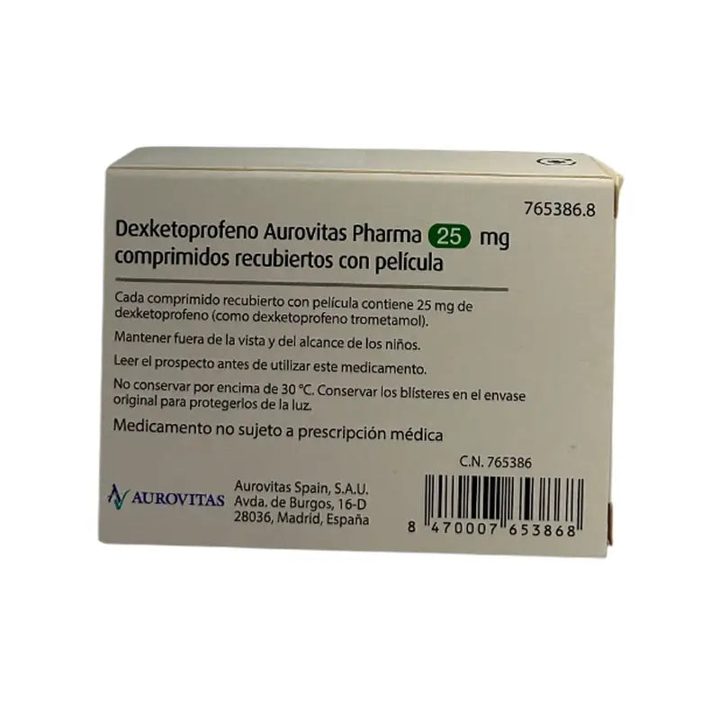 Aurovitas Dexketoprofen 25 mg, 10 potiahnutých tabliet