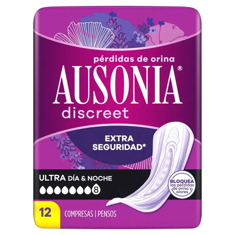 Ausonia Discreet vložky na únik moču Ultra na deň a na noc, 12 kusov