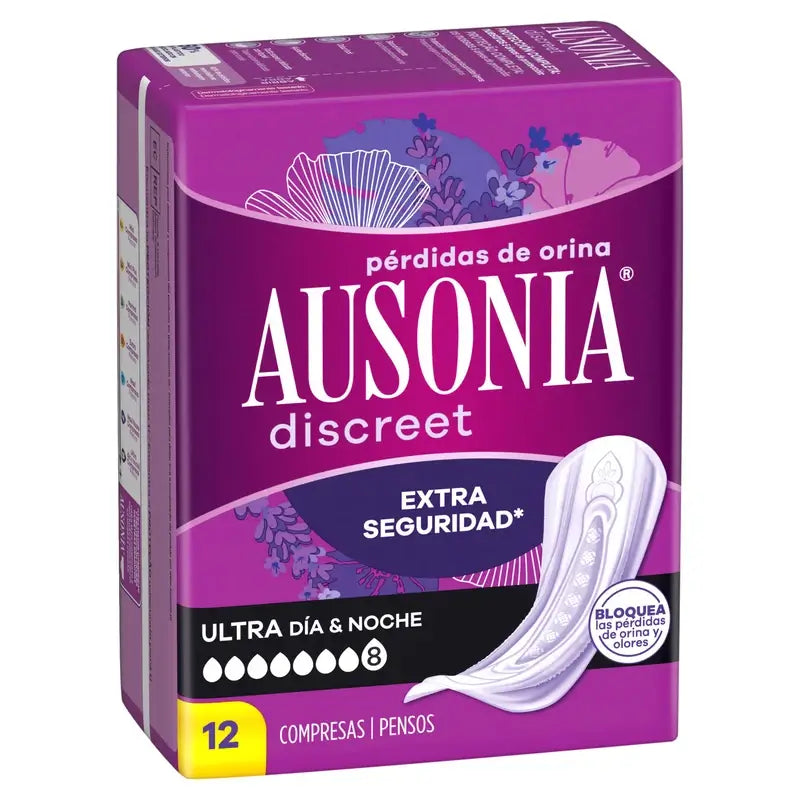 Ausonia Discreet vložky na únik moču Ultra na deň a na noc, 12 kusov