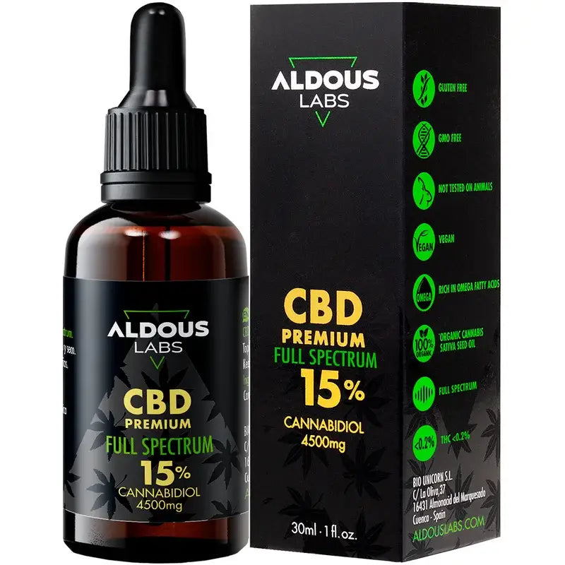 Aldous Labs Autentický CBD olej 15 % 30 ml, plné spektrum